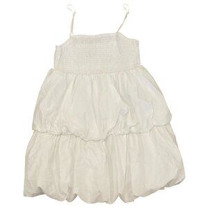 A NEW DAY White Mini Tiered Bubble Dress Adjustable Straps sz MEDIUM